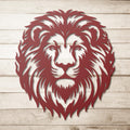Metal Lion Head Wall Art, Geometric Safari Animal Decor, Roaring King of Jungle Sign, Majestic Wildlife Metal Art