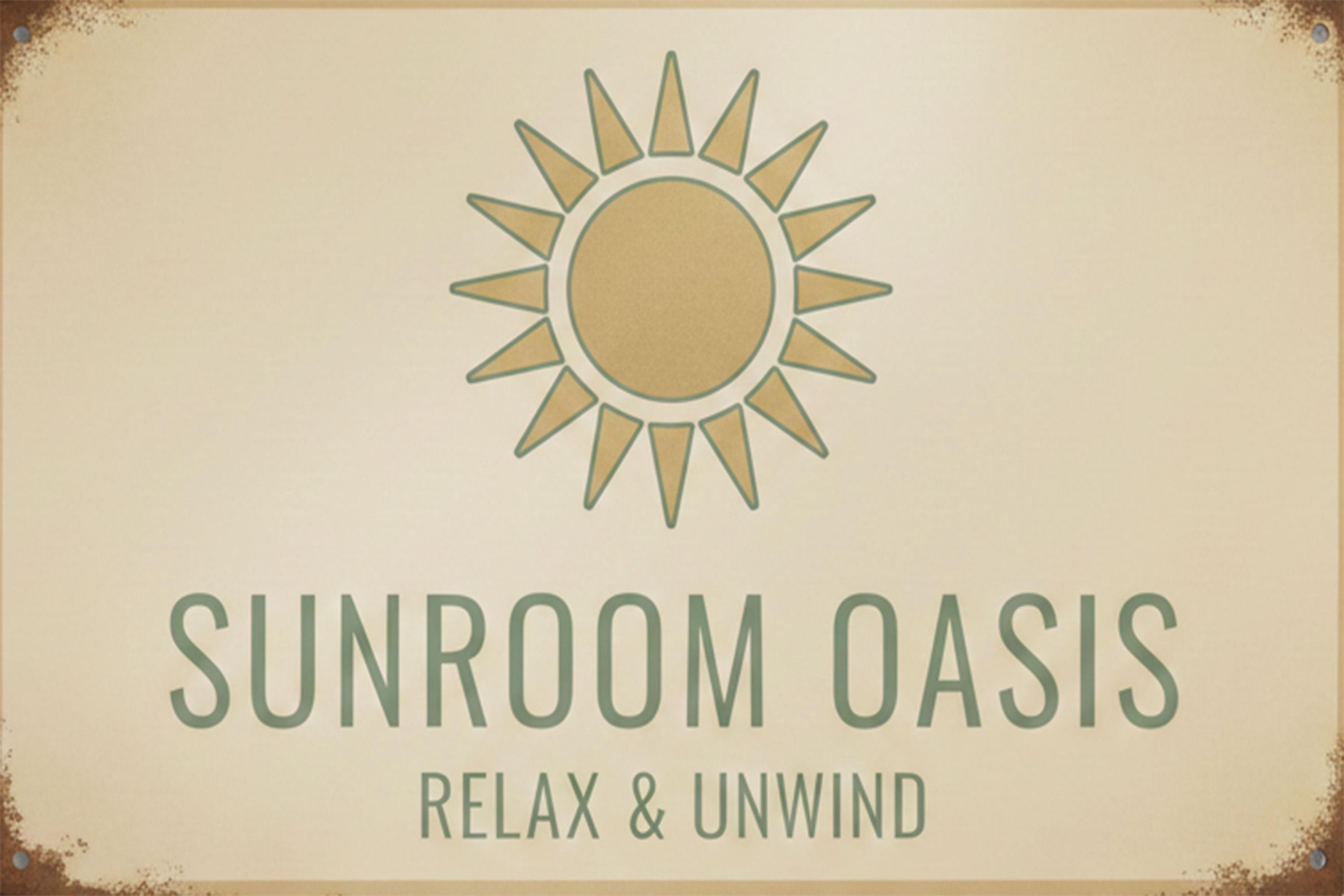 Custom Sunroom Oasis Metal Sign, Relax and Unwind Wall Decor, Indoor Garden Gift