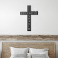 Psalm 16:8 Metal Cross Sign, Christian Home Decor