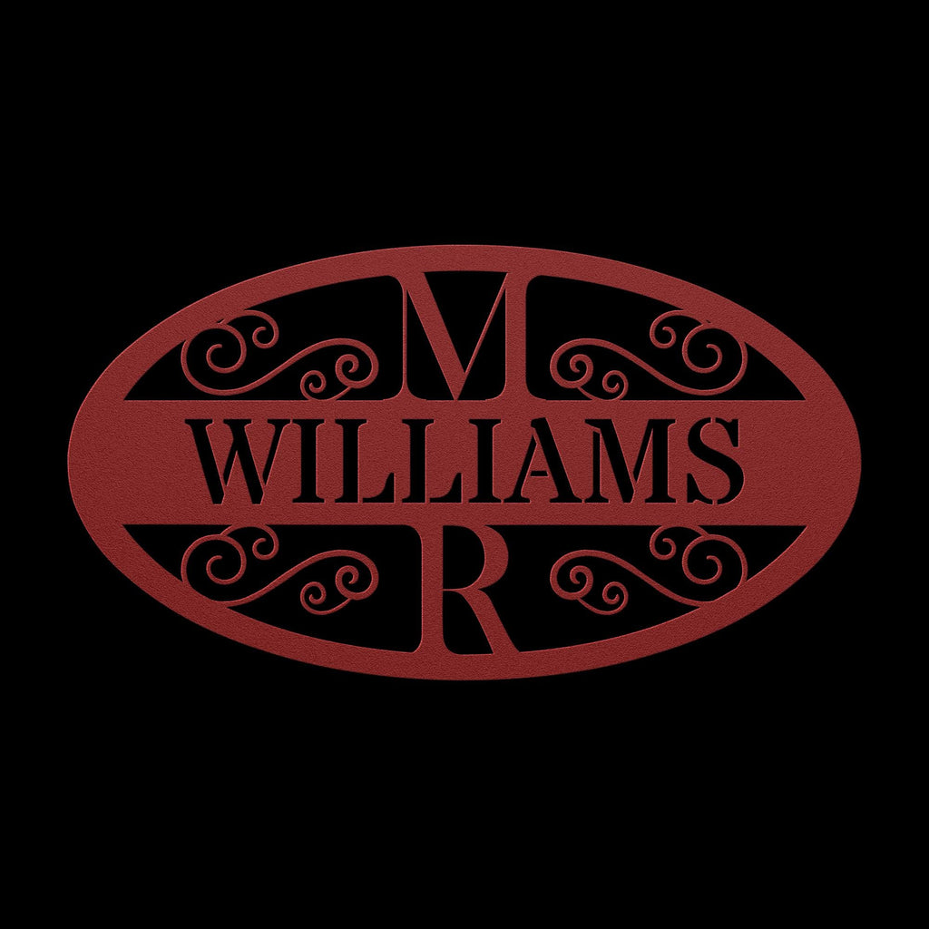 Custom Family Name Metal Sign - Oval Steel Wall Art
