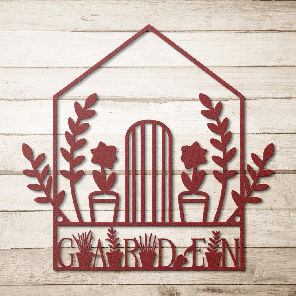 Garden Metal Sign, Greenhouse Wall Art, Botanical Decor, Plant Lover Gift, Outdoor Art, Potting Shed