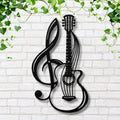Guitar Metal Art – Die Cut Instrument Sign | Black Silhouette Music Wall Decor