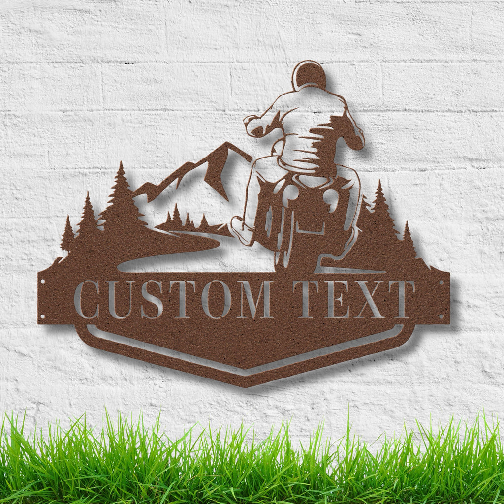 Personalized Motorcycle Sign – Custom Biker Garage Decor | Mountain Ride Art