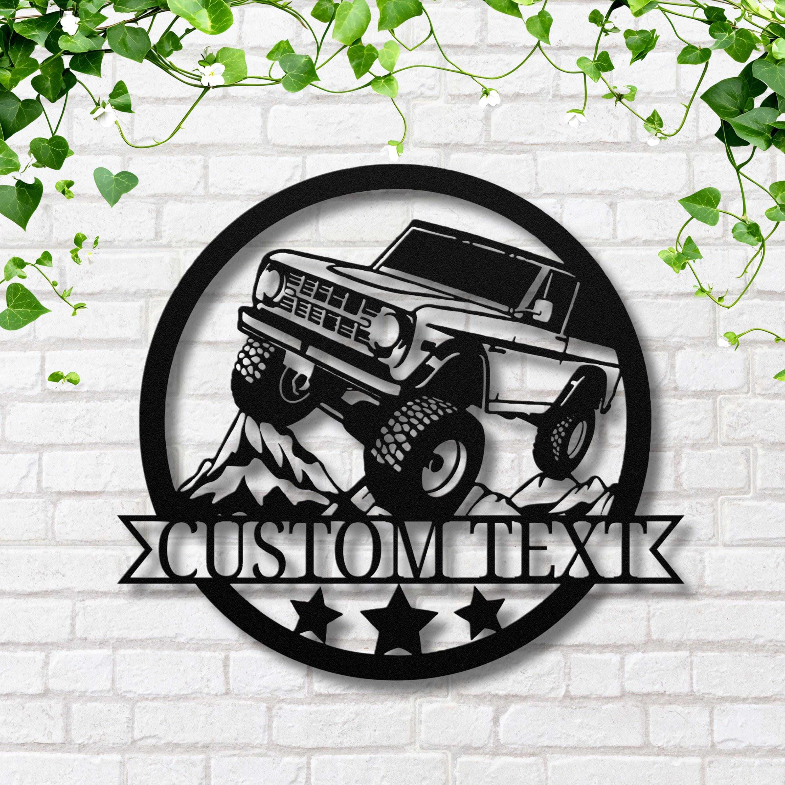 Custom Metal Sign - Personalized 4x4 Wall Decor | Vintage Truck Art | Durable Steel