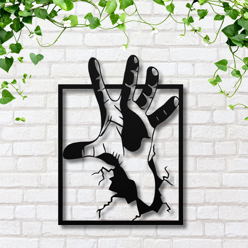 Abstract Hand Metal Wall Art, 3D Emerging Hand Sculpture