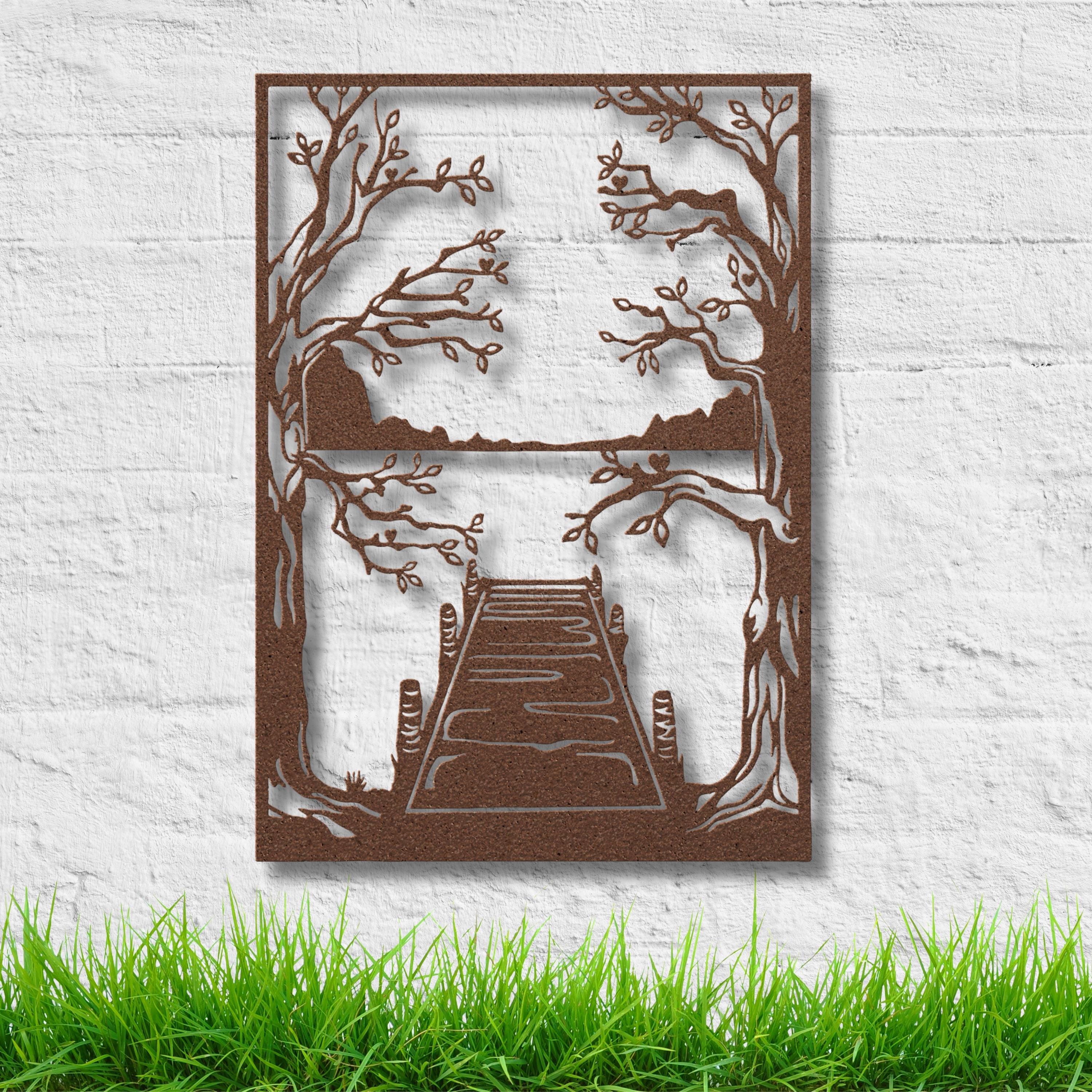 Lake House Metal Wall Art, Mountain Dock Sign, Nature Landscape Decor, Cabin Wall Art