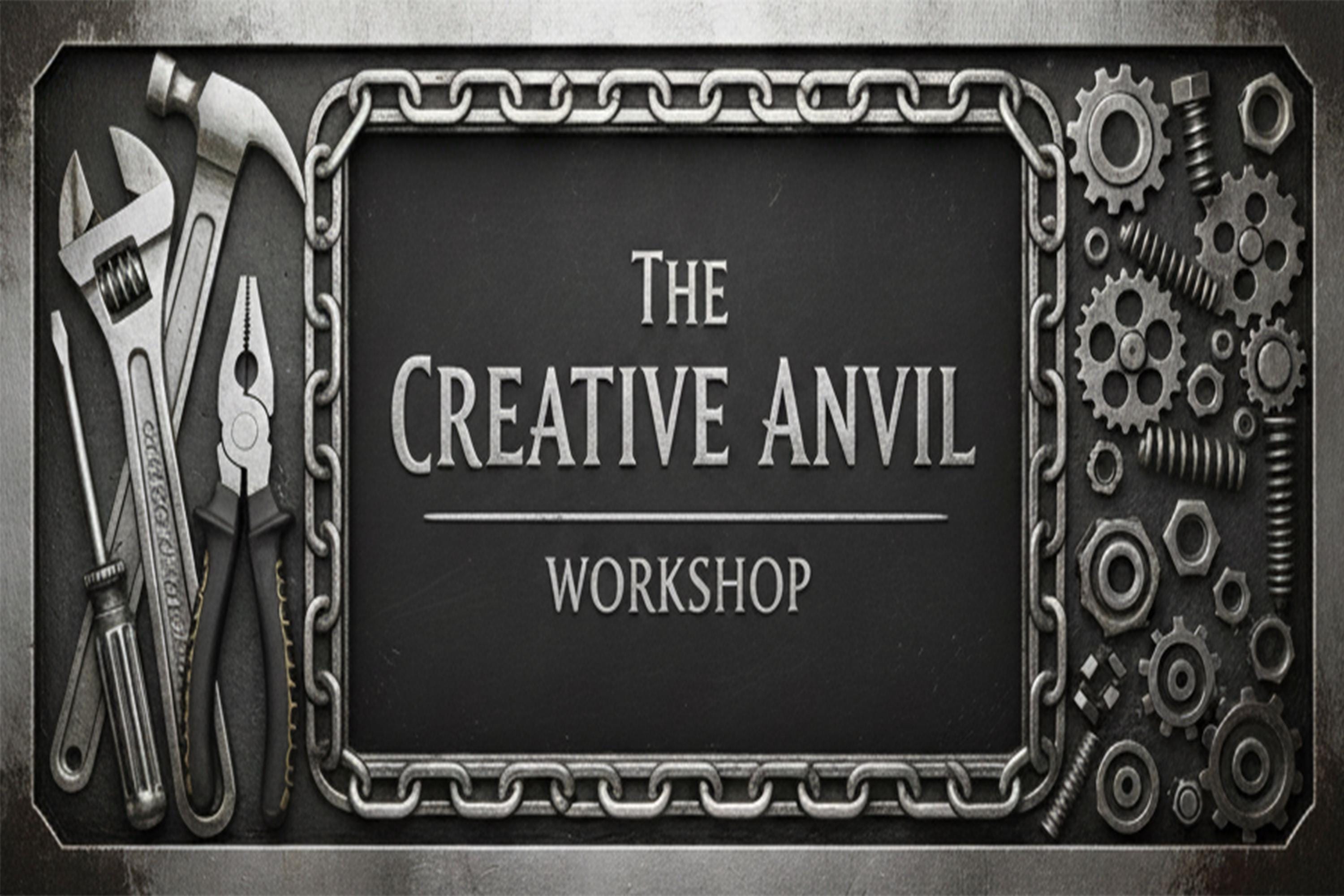 Custom Creative Anvil Workshop Metal Sign | Personalized Man Cave Garage Decor | Industrial Tools Gear Mechanic Gift