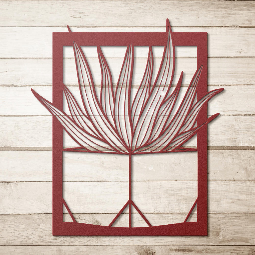 Succulent Metal Wall Art, Potted Plant Decor, Minimalist Nature Sign, Aloe Wall Art