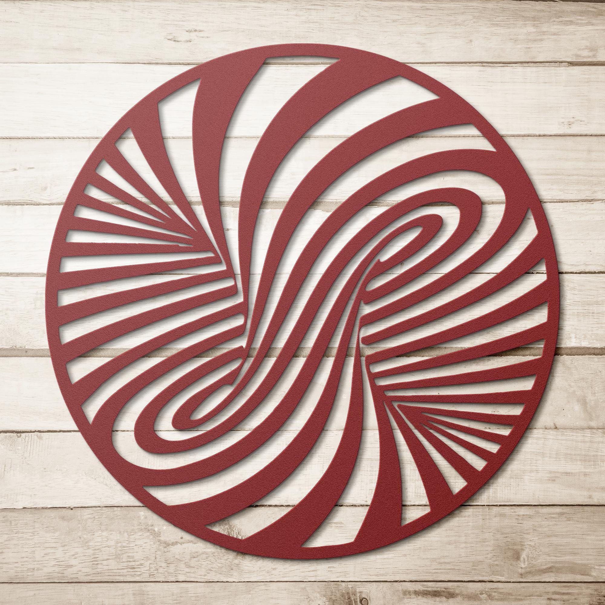 Abstract Swirl Metal Wall Art, Optical Illusion Sign, Black and White Spiral Decor, Geometric Modern Wall Hanging, Unique Housewarming Gift