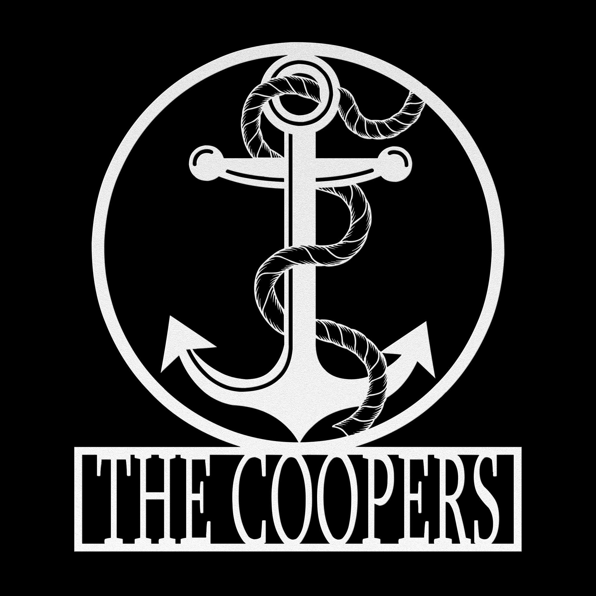 Custom Metal Anchor Sign: Nautical Coastal Outdoor Decor