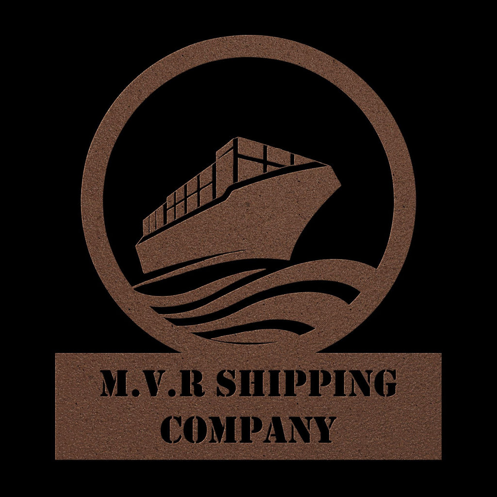 Custom Metal Business Logo Sign: Shipping Container Ship Decor