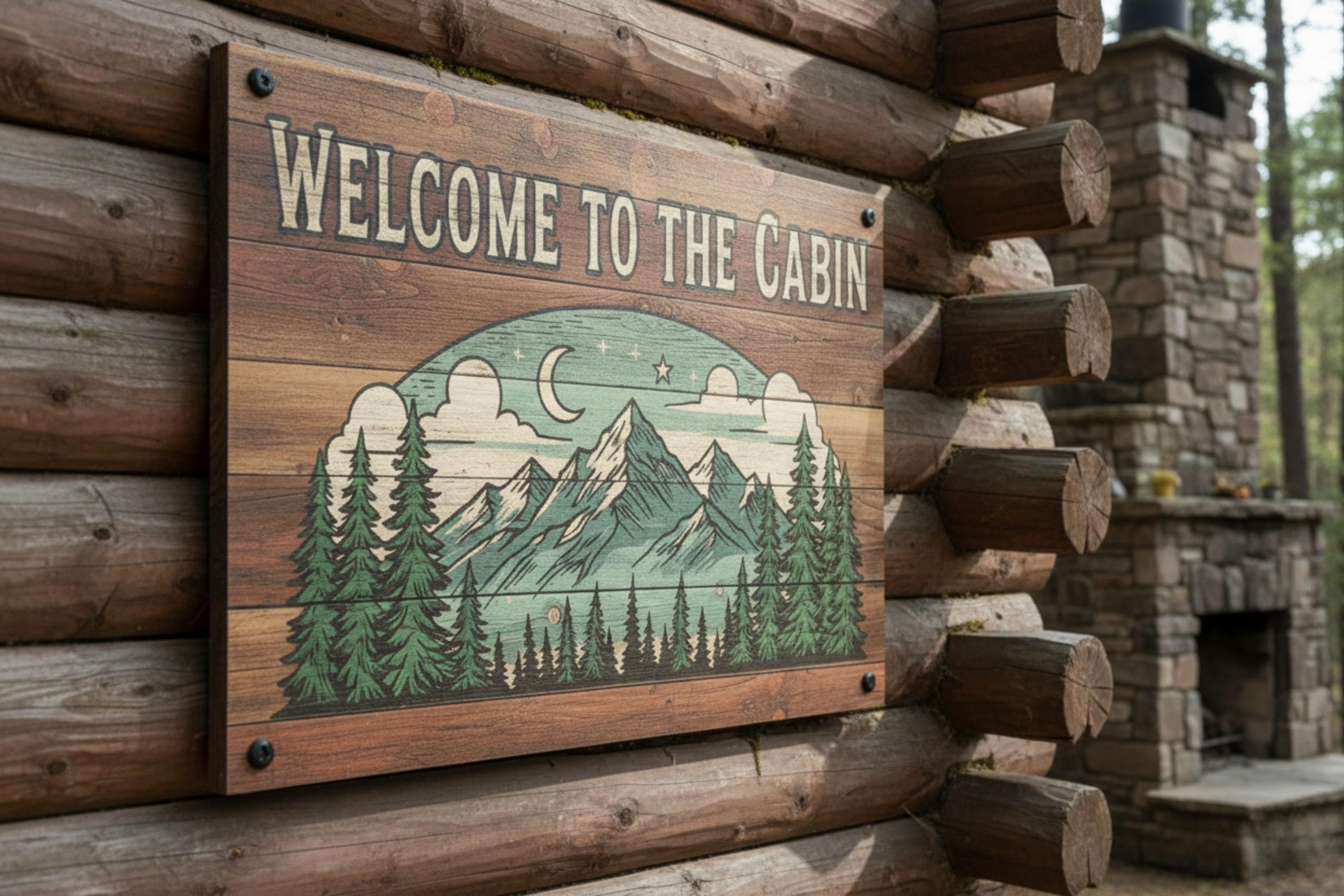 Welcome Cabin Sign - Custom Rustic Wood Sign | Mountain Decor & Personalized Gift
