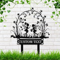 Personalized Fairy Garden Sign - Custom Text Flower Bed Sign | Whimsical Metal Art