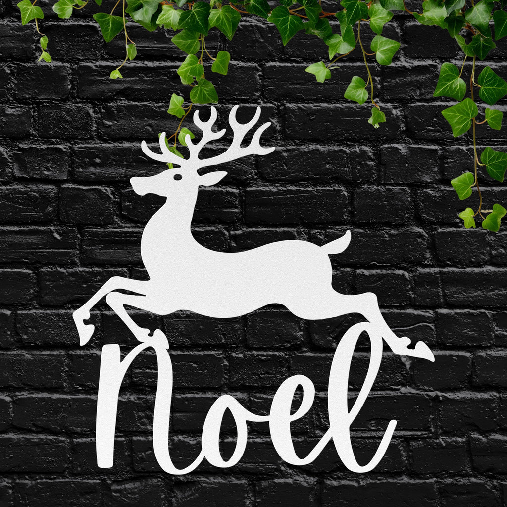 Reindeer Metal Sign, Personalized Christmas Noel Decor