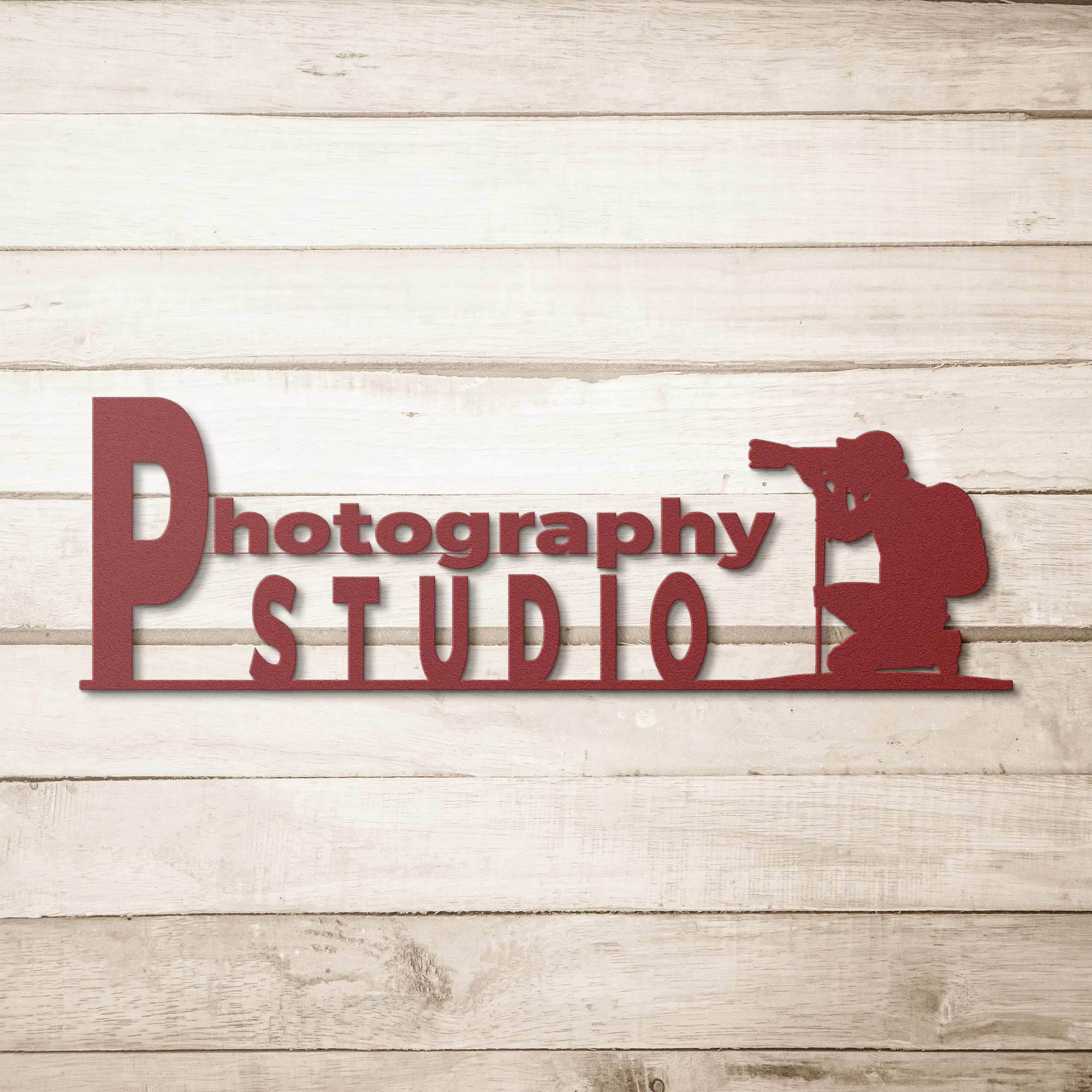 Custom Metal Business Logo Sign: Photographer Studio Decor