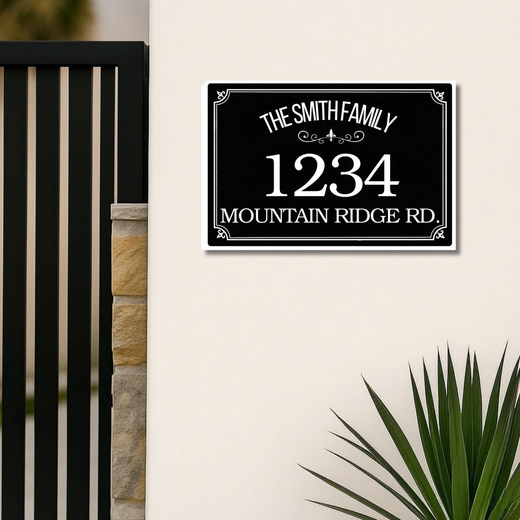 Custom Family Name Aluminum Address Sign, House Number Plaque, New Home Gift