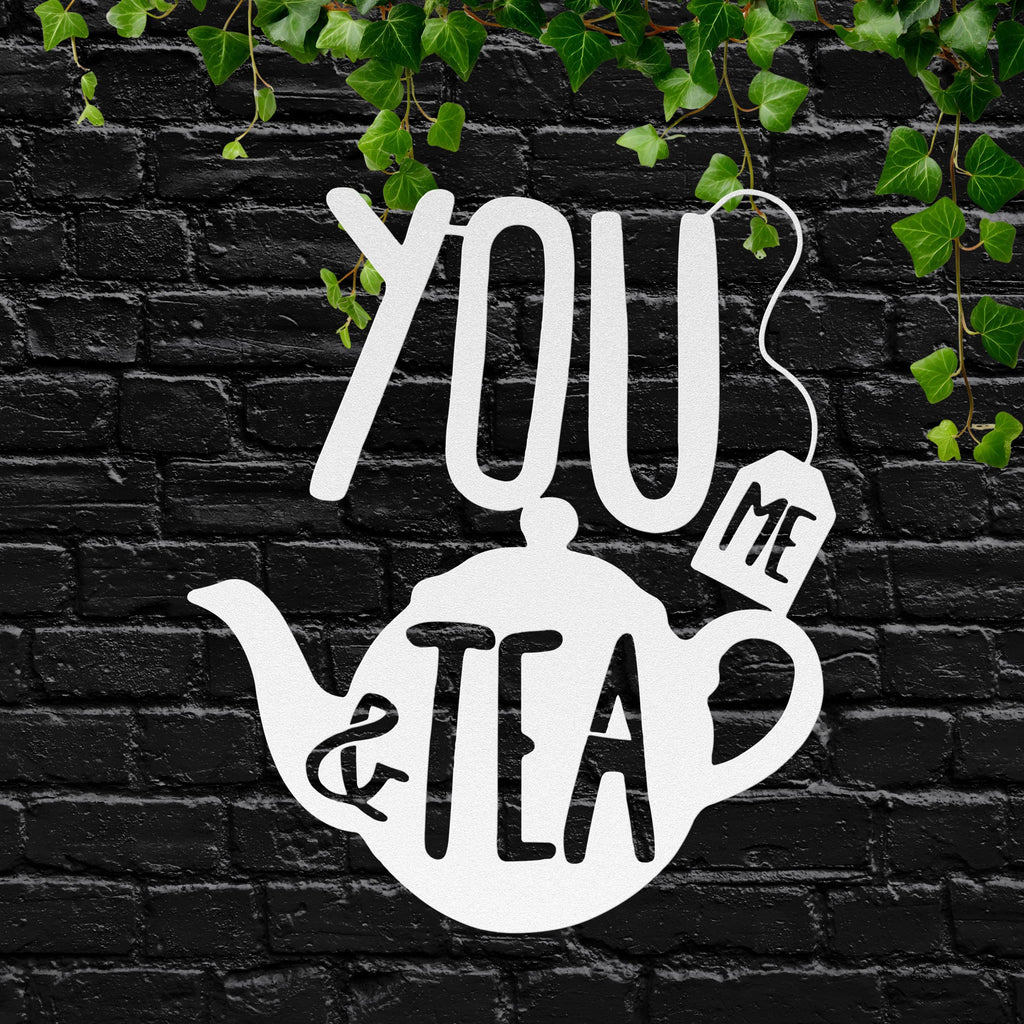 Metal Tea Sign – Cozy Beverage Art | Teapot Silhouette Kitchen Wall Art