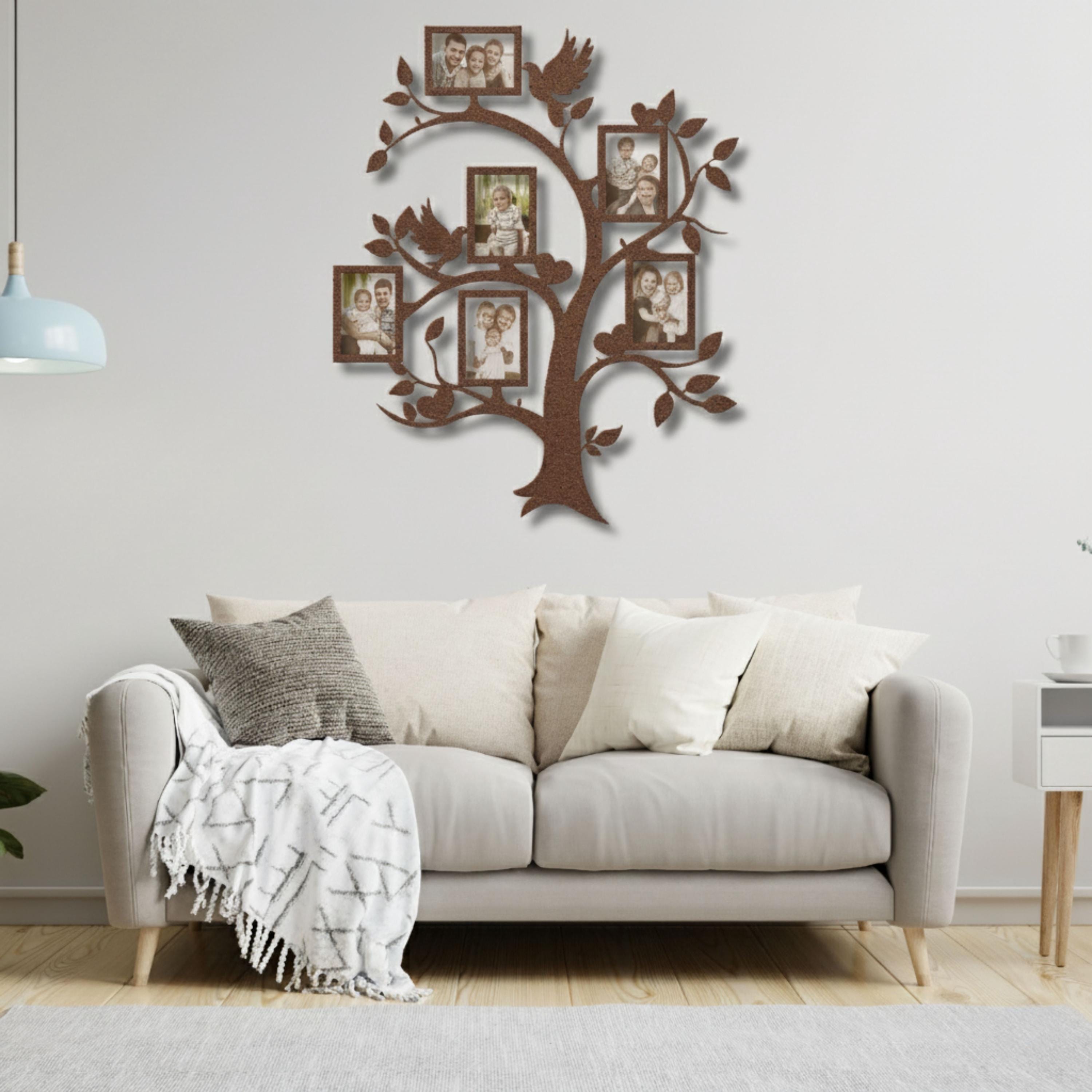 Family Tree Metal Wall Art, Photo Frame Die Cut Sign, Genealogy Gift, Family Decor