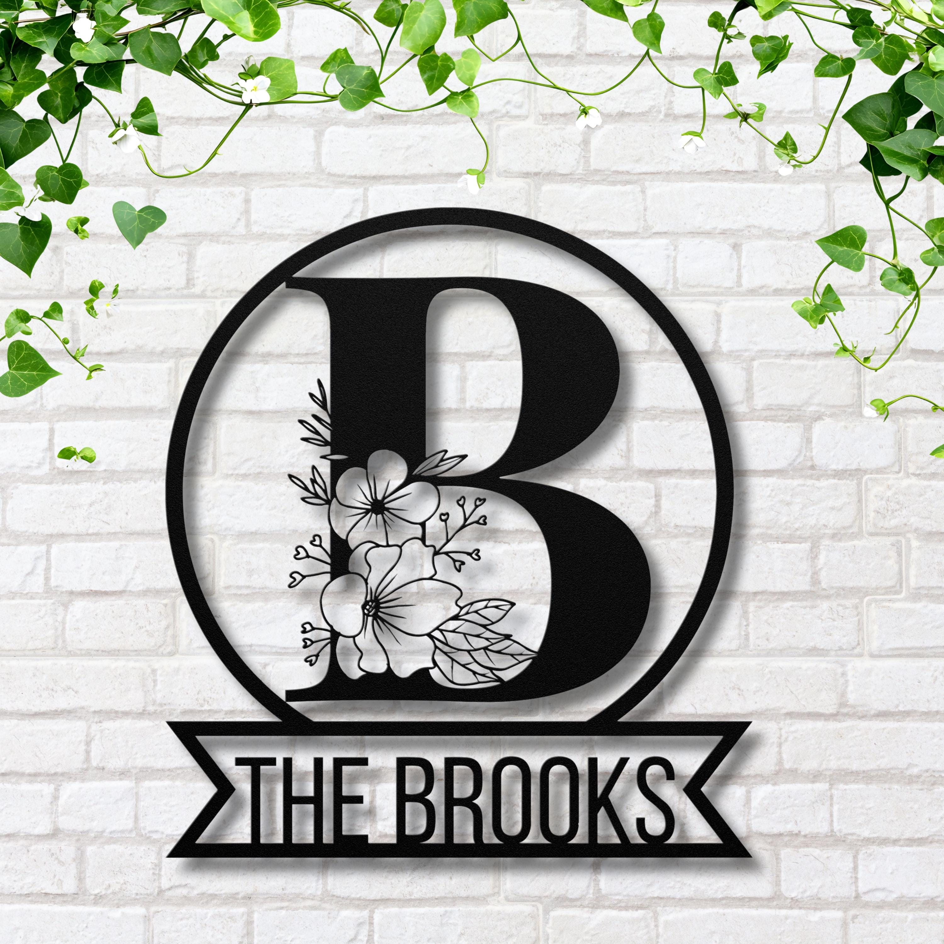 Personalized Metal Sign - Custom Monogram Metal Art | Family Name Sign for Wedding Gift