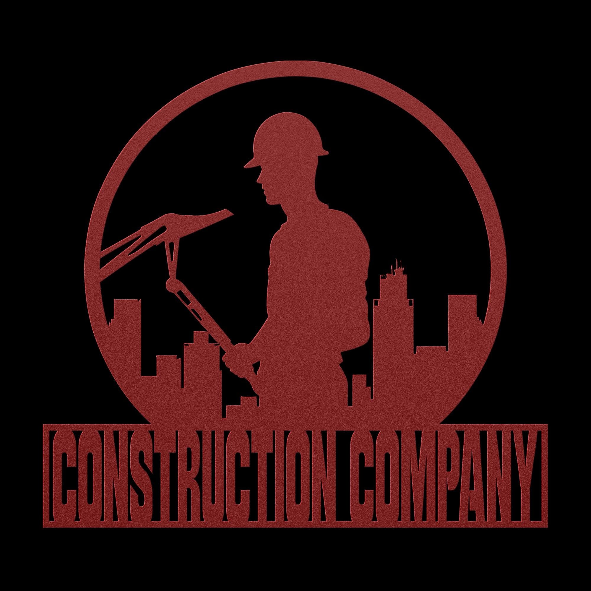Custom Metal Construction Company Logo Sign: Business Decor