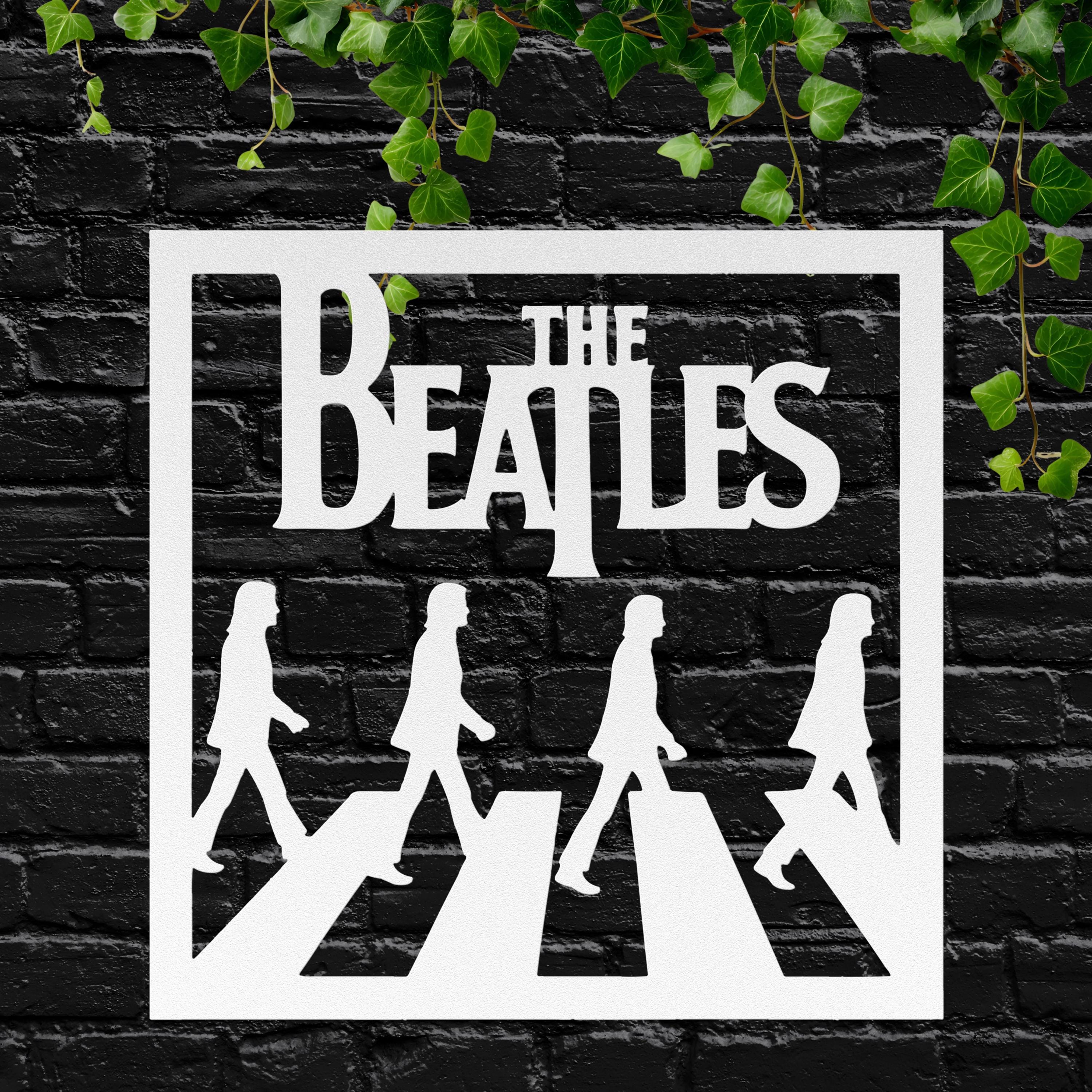 Beatles Abbey Road Art - Die Cut Silhouette Metal Wall Art for Music Room