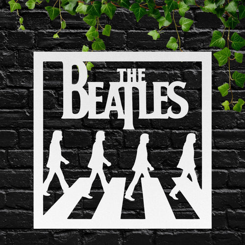 Beatles Abbey Road Art - Die Cut Silhouette Metal Wall Art for Music Room
