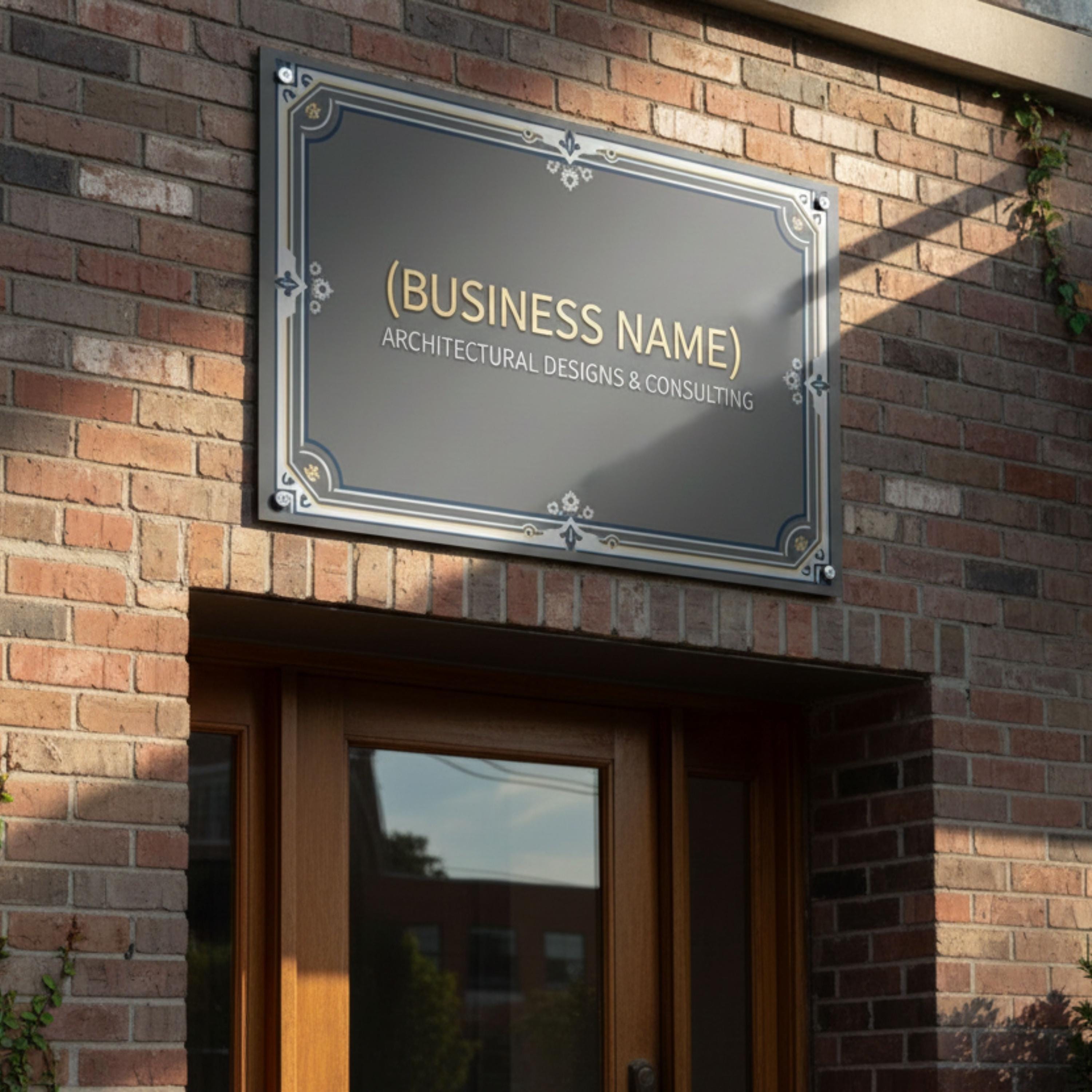 Custom Business Name Sign, Elegant Office Plaque, Professional Consultant Metal Wall Art, Decor