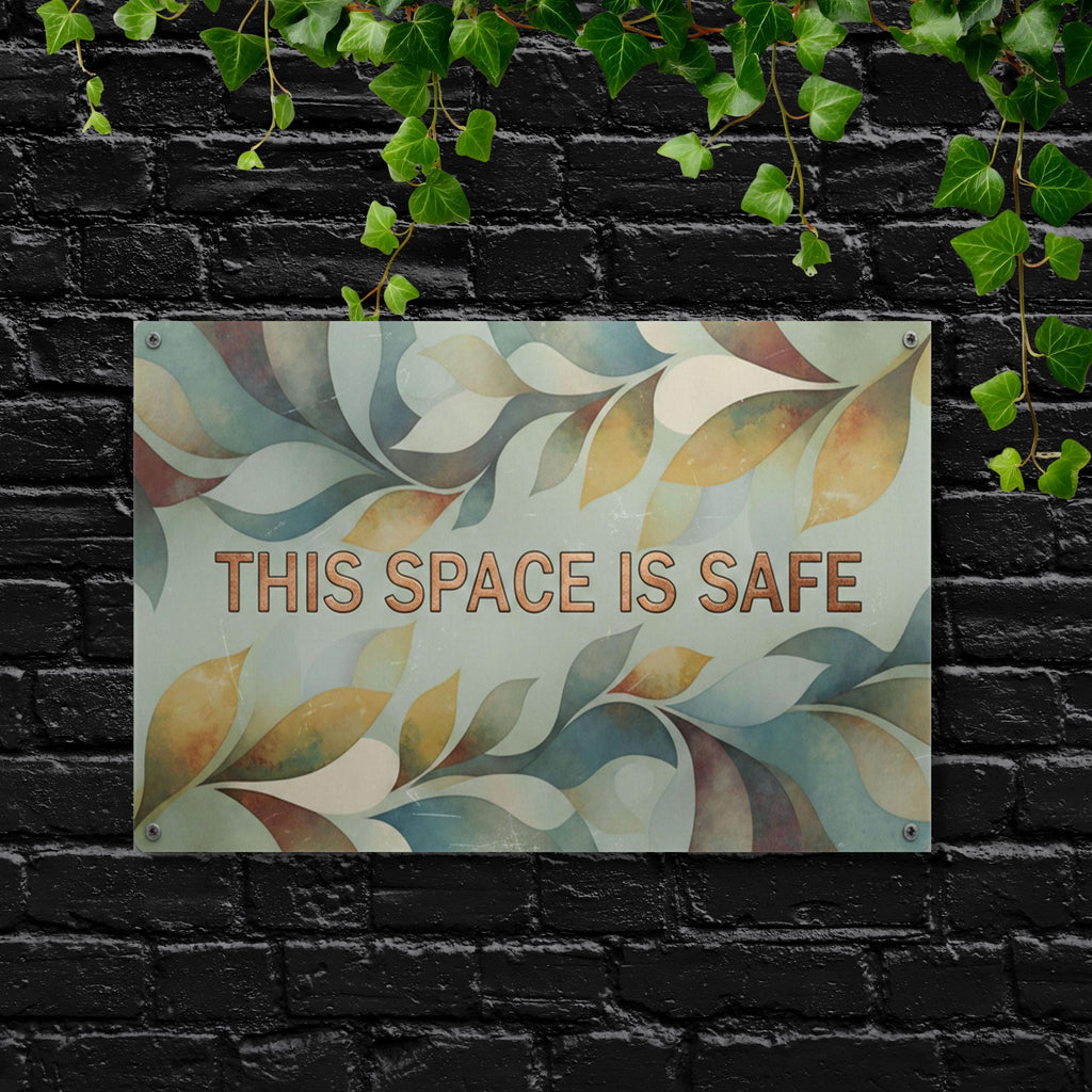This Space is Safe Metal Sign, Calming Wall Art, Therapist Office Decor, Yoga Art