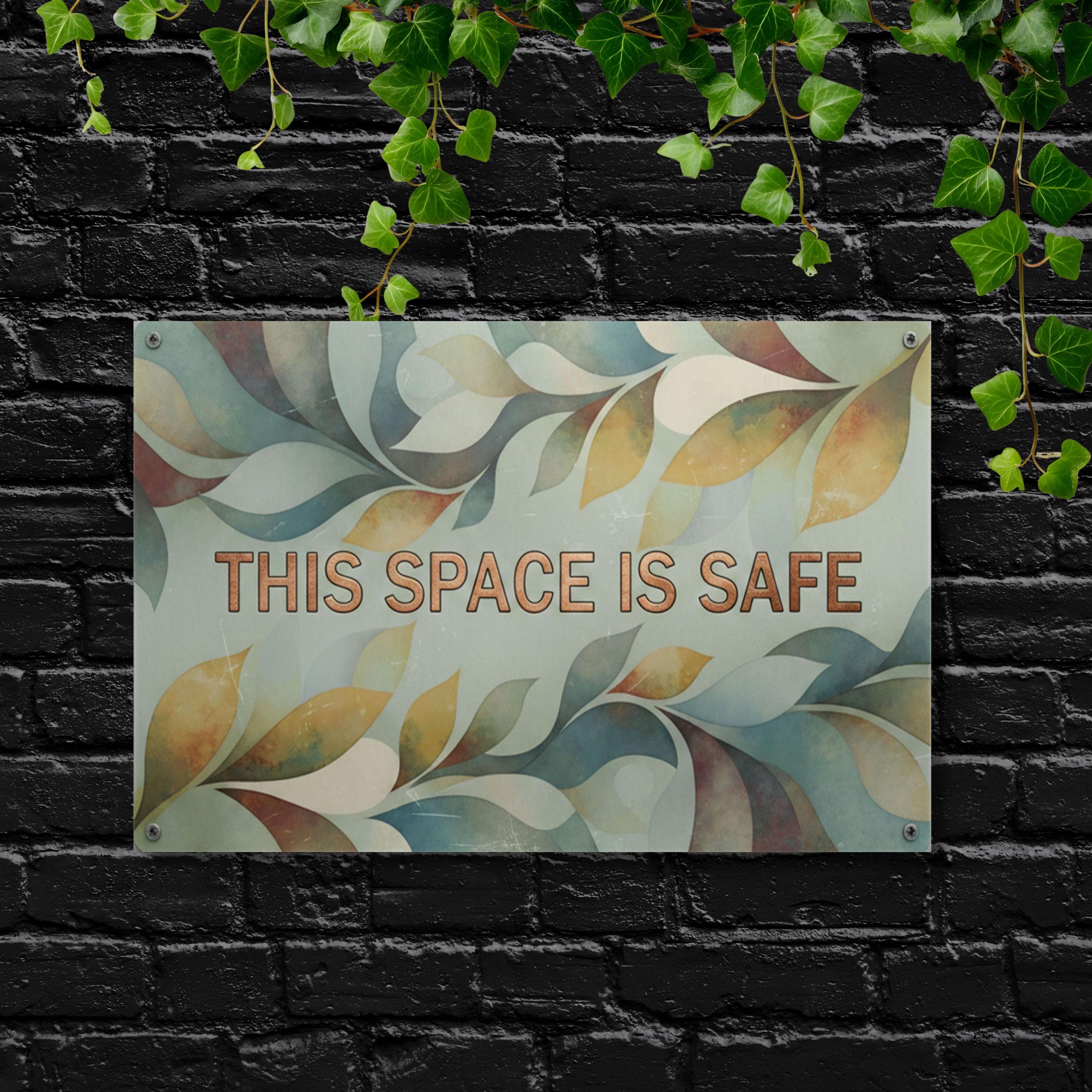 This Space is Safe Metal Sign, Calming Wall Art, Therapist Office Decor, Yoga Art