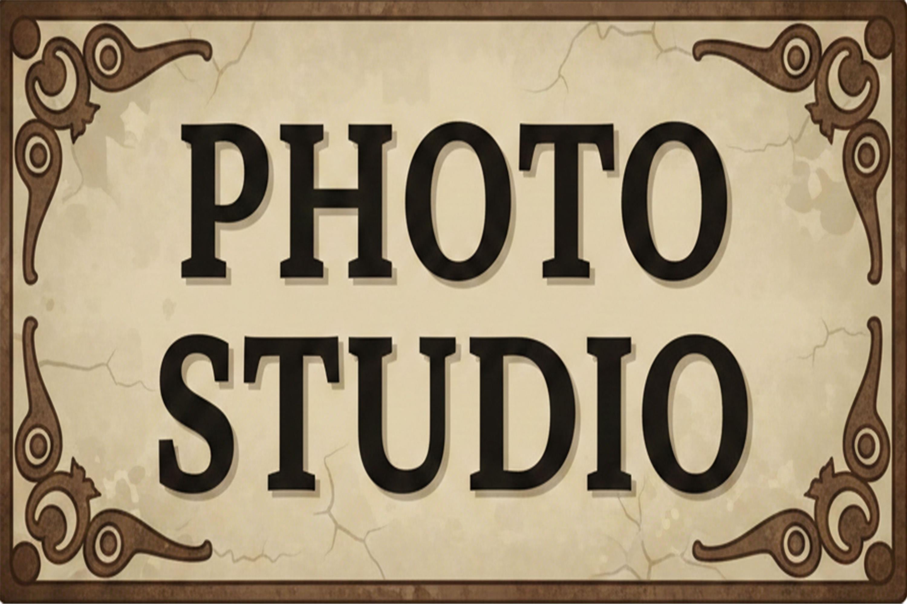 Vintage Photo Studio Metal Sign, Old Fashioned Photography Shop Wall Decor, Antique Style