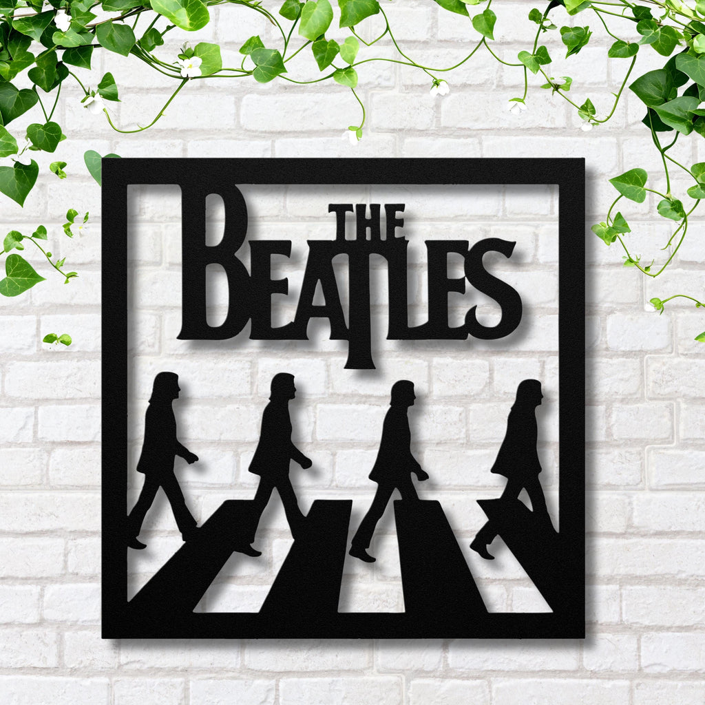 Beatles Abbey Road Art - Die Cut Silhouette Metal Wall Art for Music Room