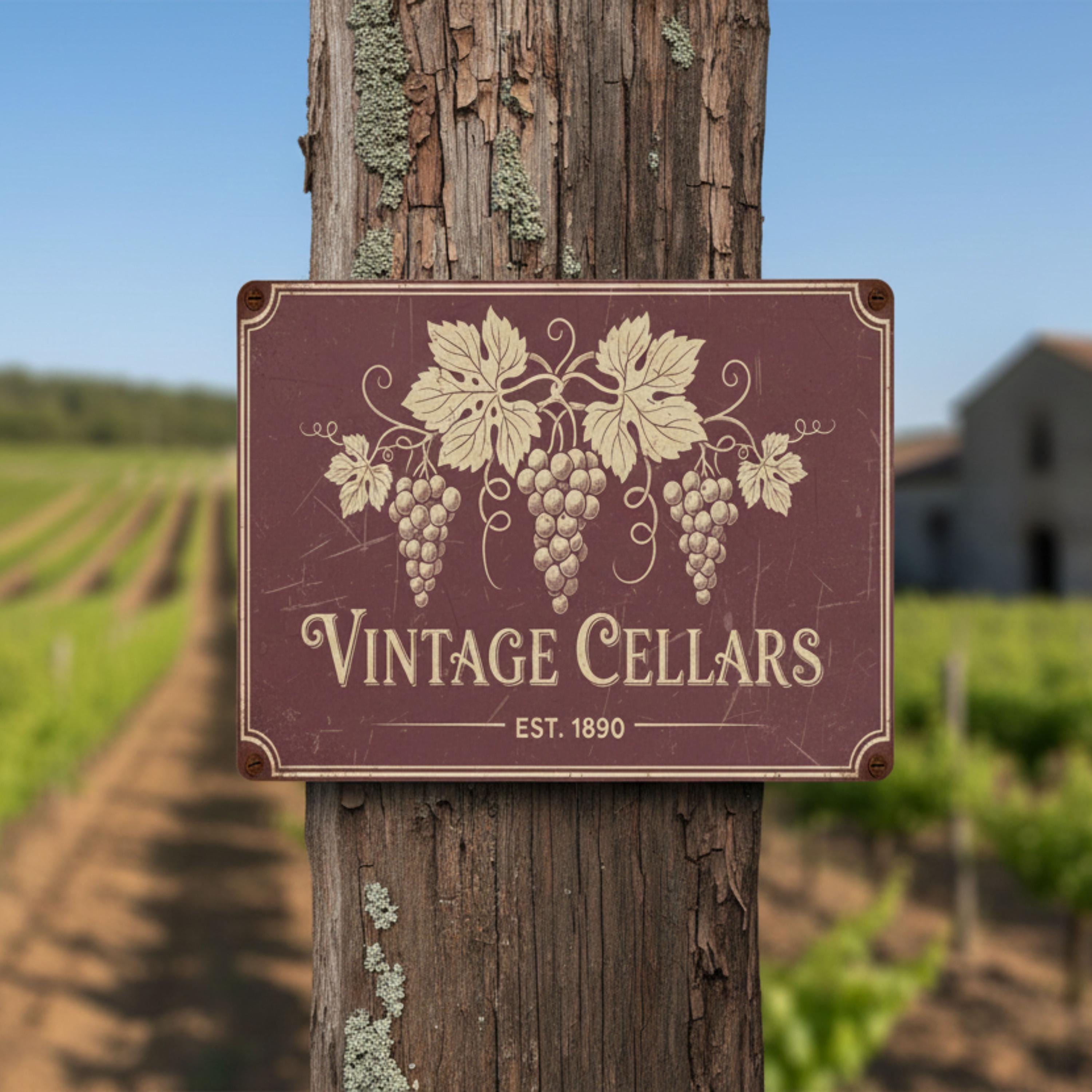 Personalized Wine Cellar Sign, Vintage Cellars Metal Wall Art, Custom Bar Decor Gift
