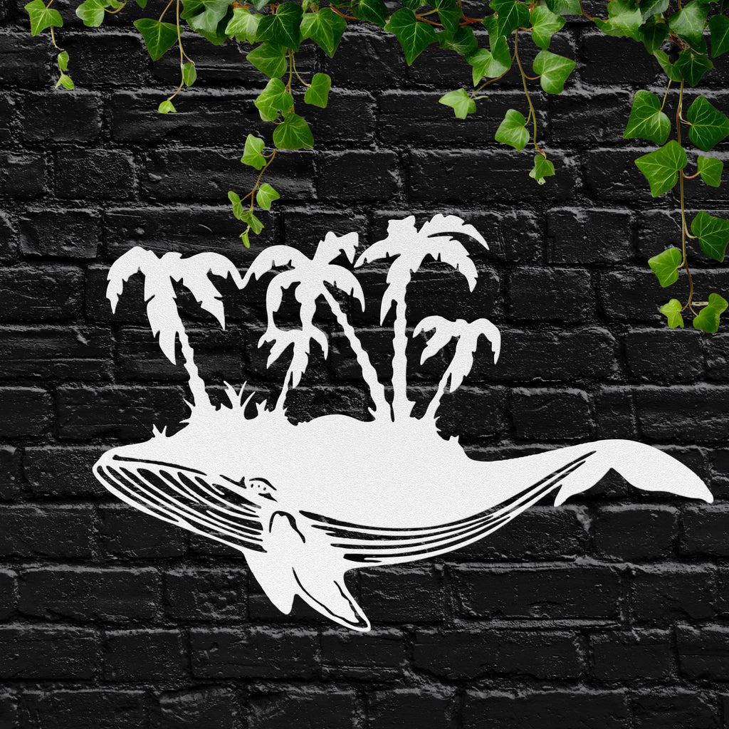 Whale Metal Wall Art - Tropical Island Decor | Coastal Ocean Life Sign