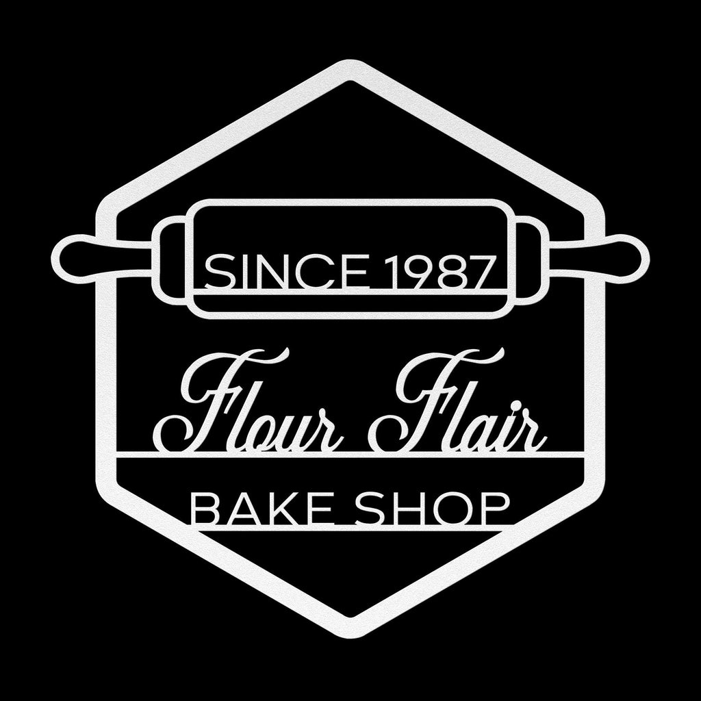 Custom Metal Bakery Logo Sign - Rolling Pin Design