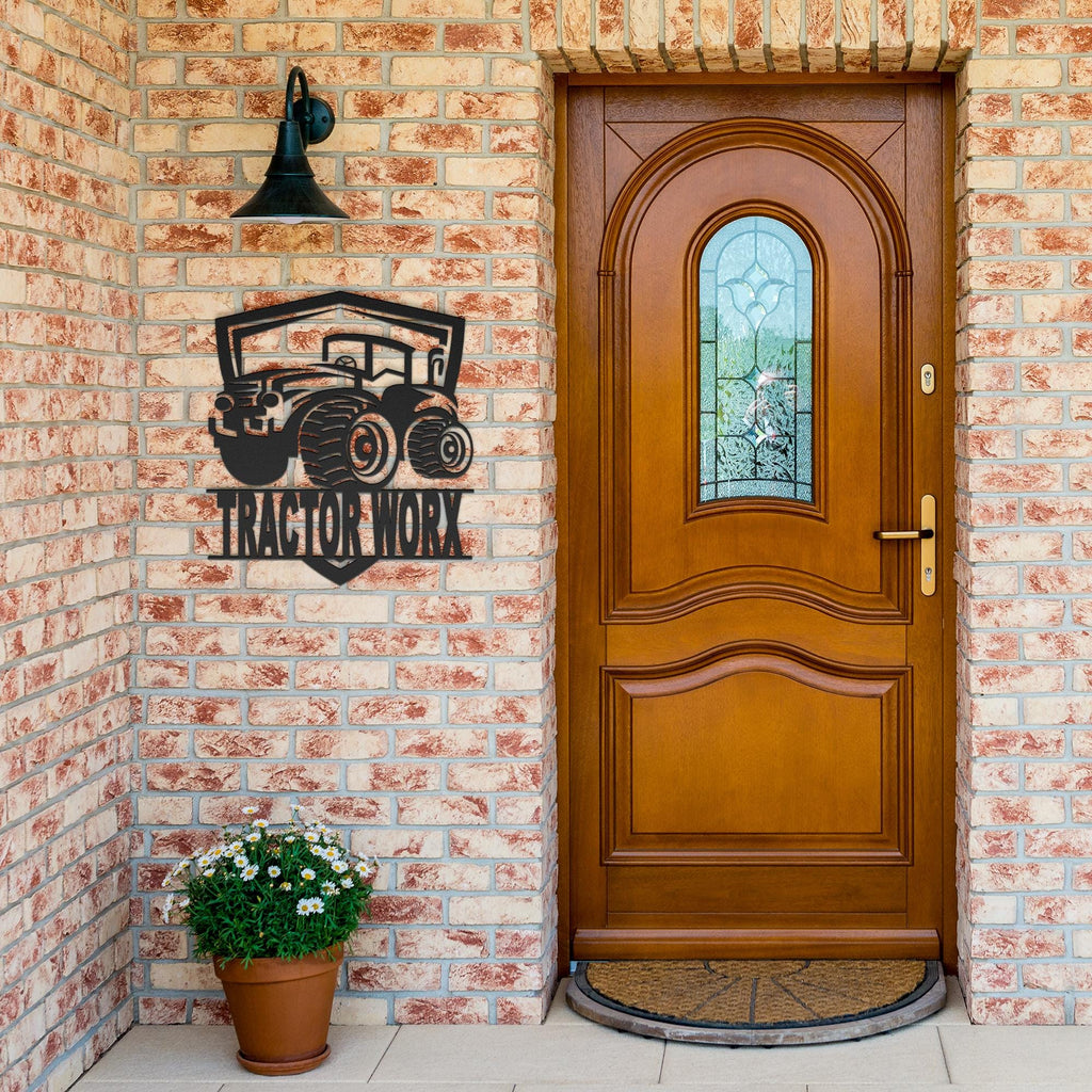 Custom Tractor Metal Sign: Farmhouse Decor, Personalized Farm Logo
