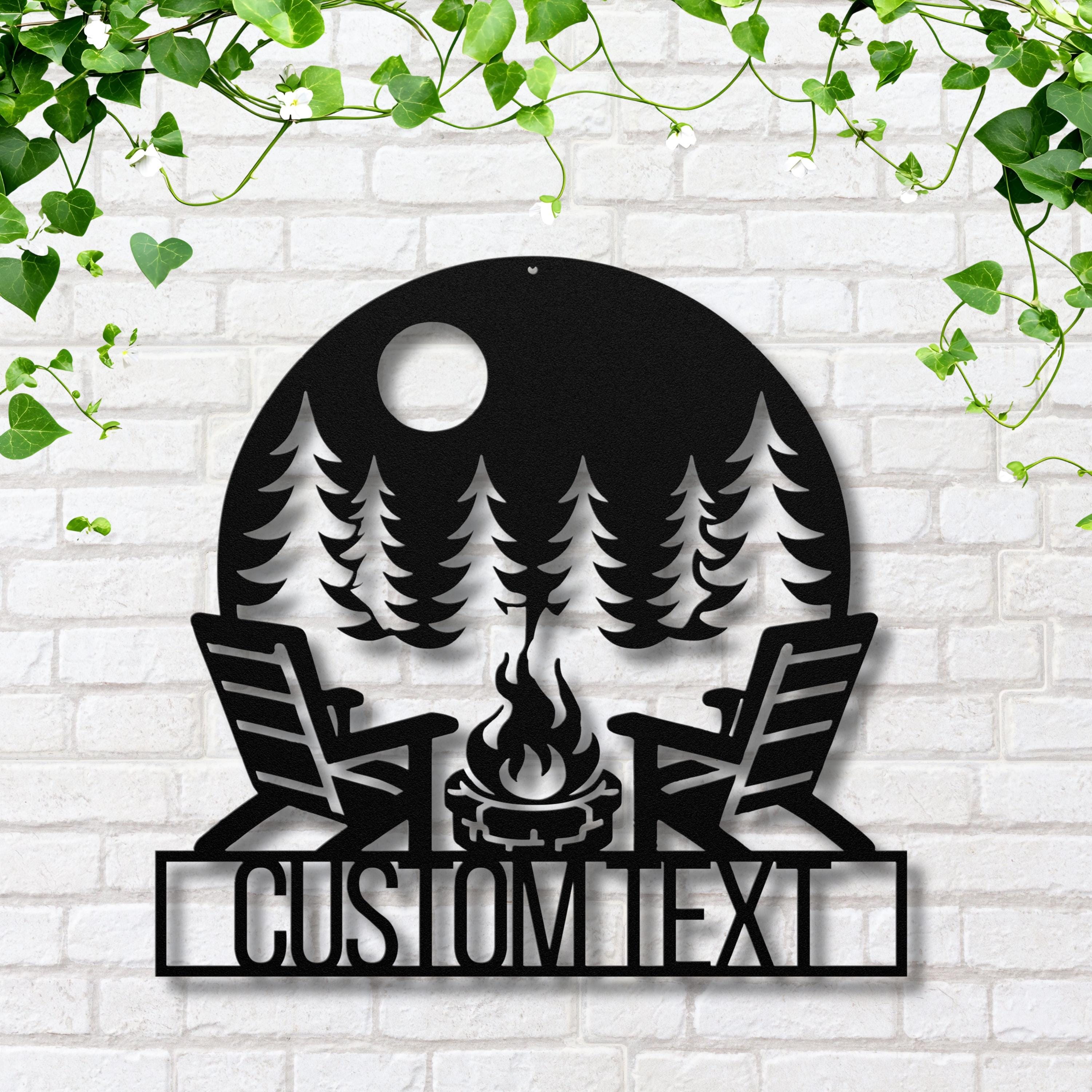Personalized Campfire Sign - Custom Metal Sign | Rustic Cabin Decor & Fire Pit Wall Art