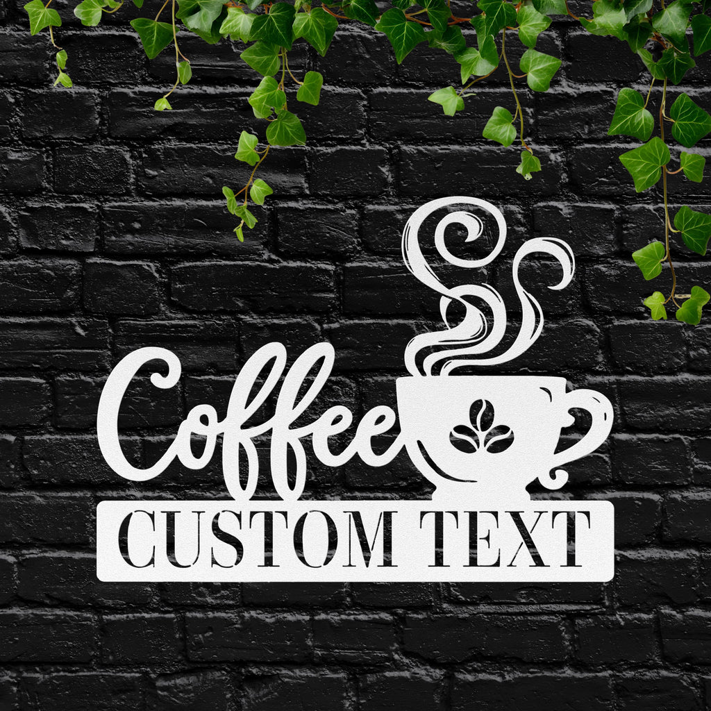 Personalized Coffee Sign, Kitchen Decor, Custom Coffee Lover Gift, Coffee Bar Decor, Die Cut Metal