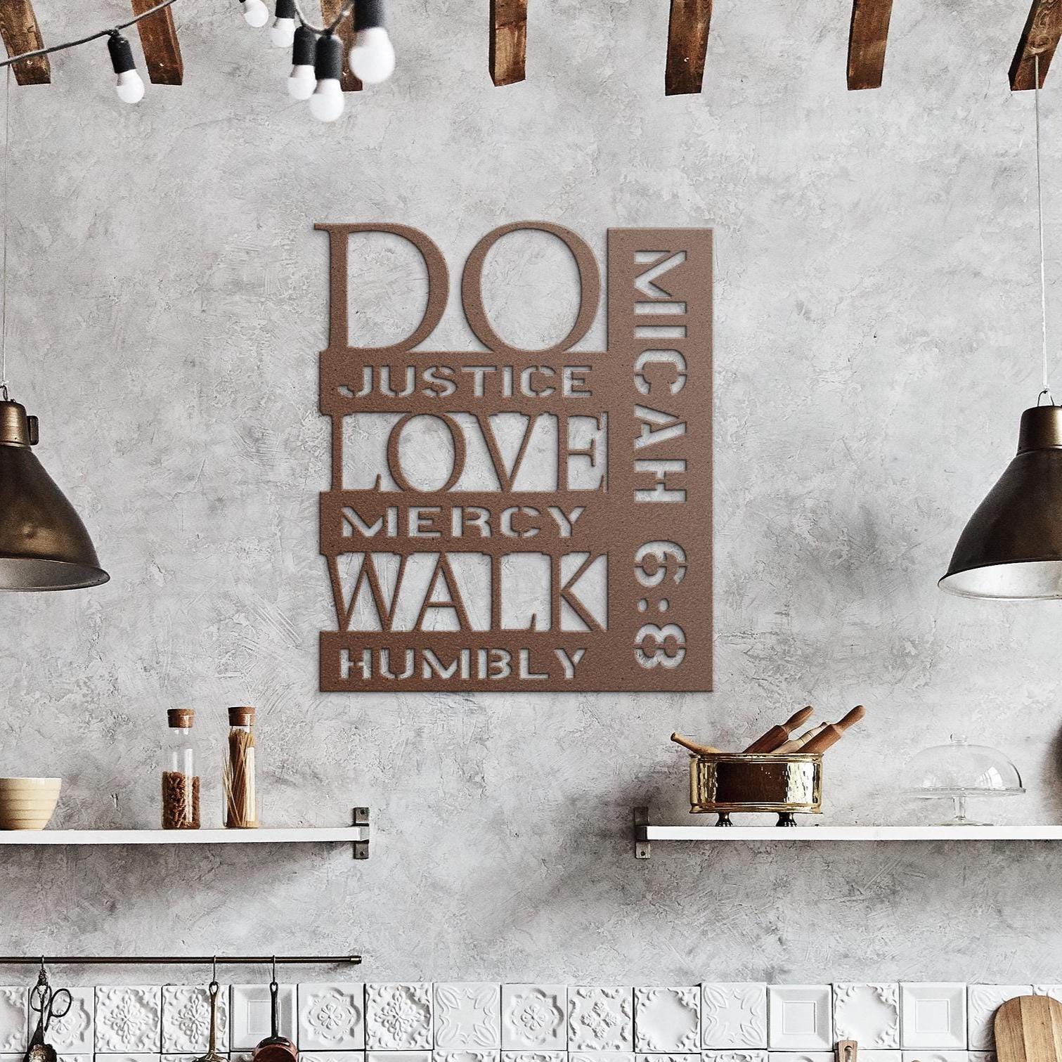 Micah 6:8 Metal Sign, Christian Home Decor, Bible Verse Wall Art