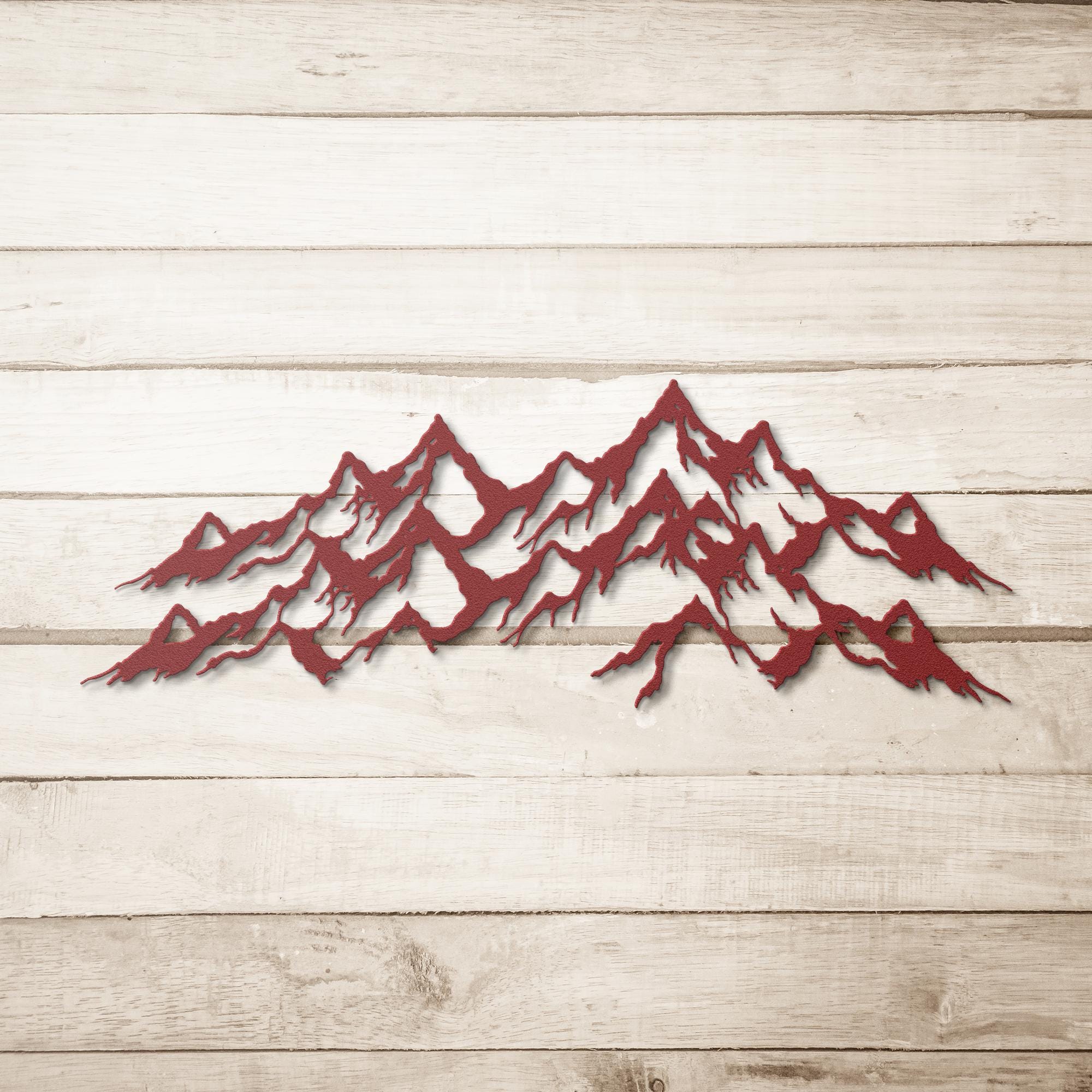 Mountain Range Metal Art – Custom Metal Sign | Rustic Cabin Wall Decor