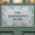 Custom Family Name Sign, Personalized Floral Metal Wall Art, Housewarming Gift, Entryway Decor