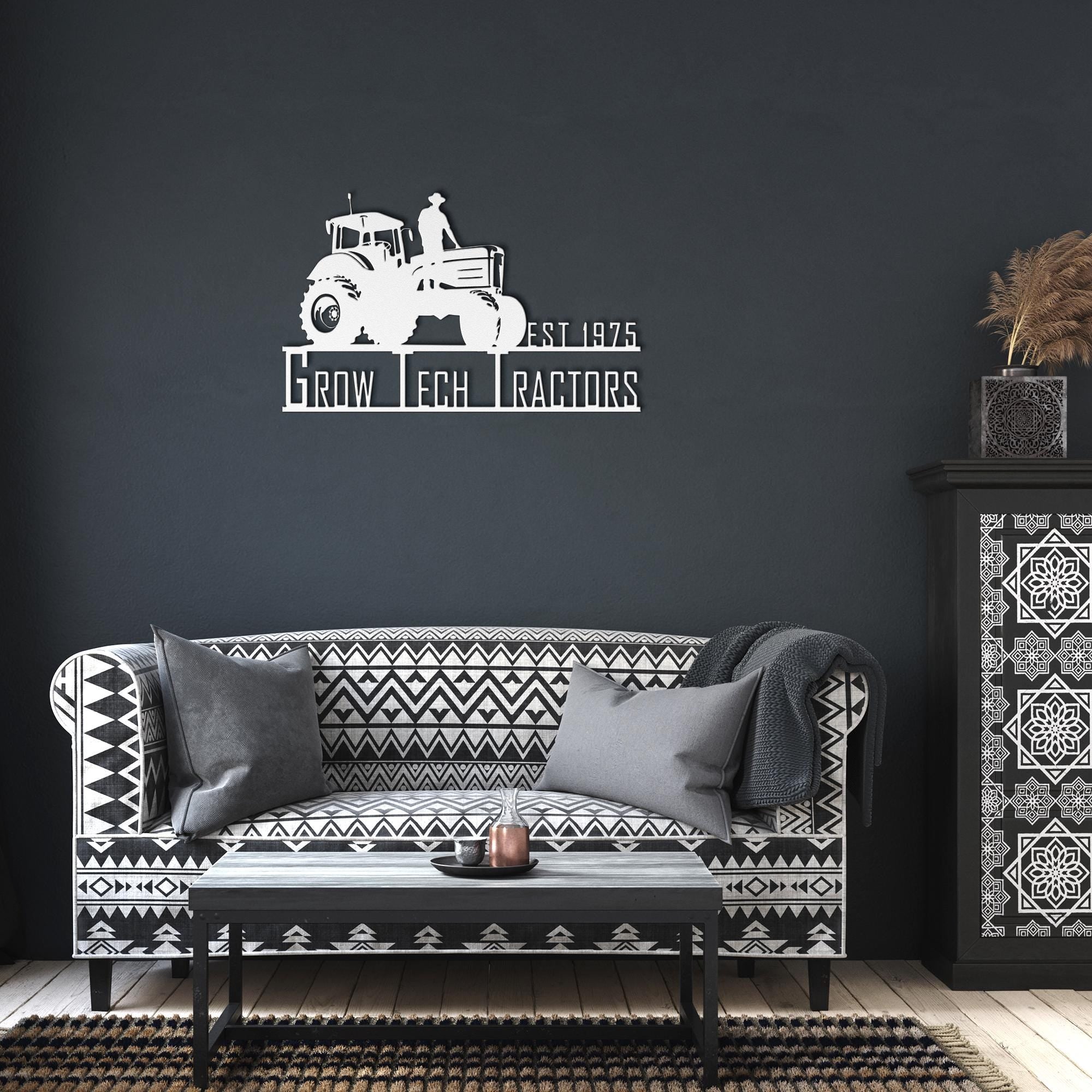 Personalized Metal Farm Sign: Tractor Farmhouse Decor