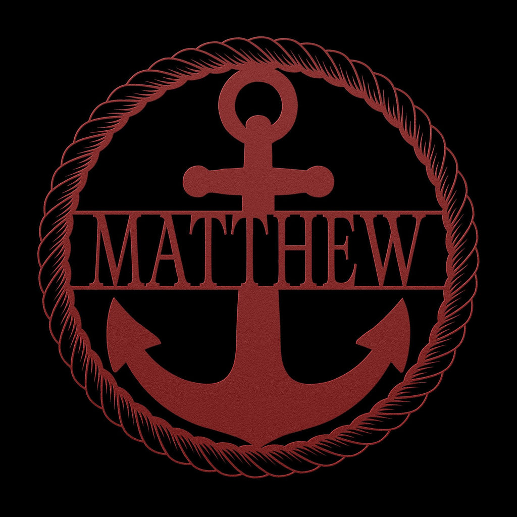 Custom Metal Anchor Sign, Nautical Coastal Decor