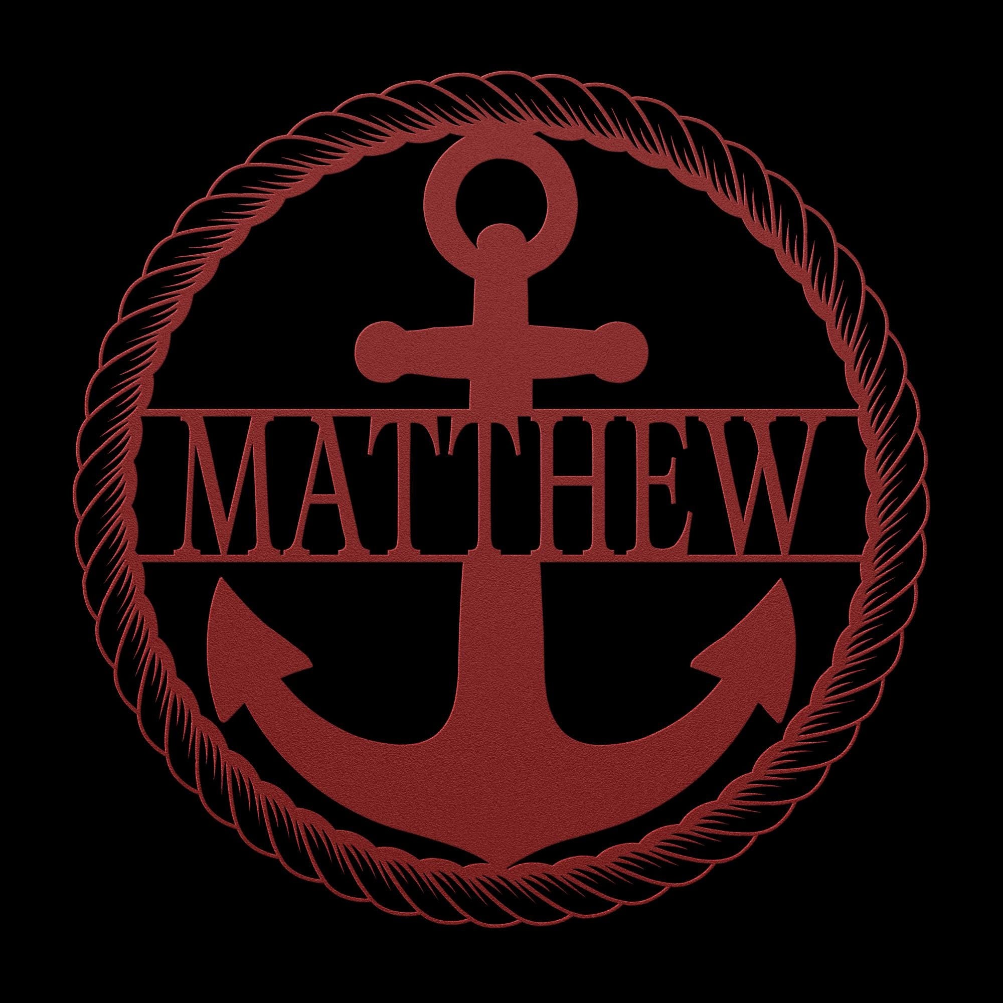 Custom Metal Anchor Sign, Nautical Coastal Decor