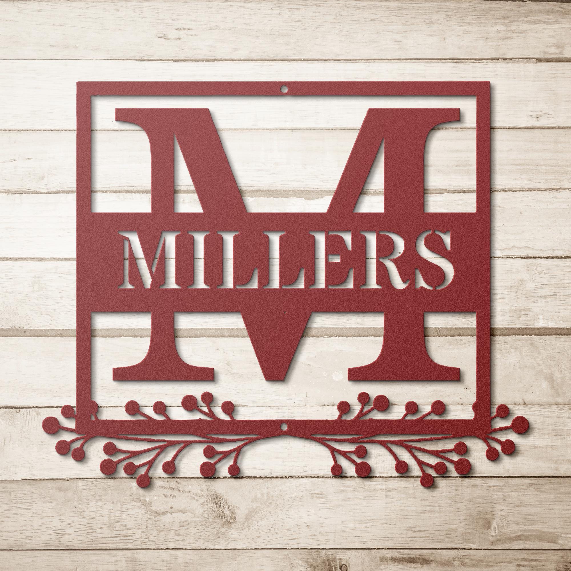 Personalized Metal Sign - Custom Split Letter Monogram | Family Name Plaque