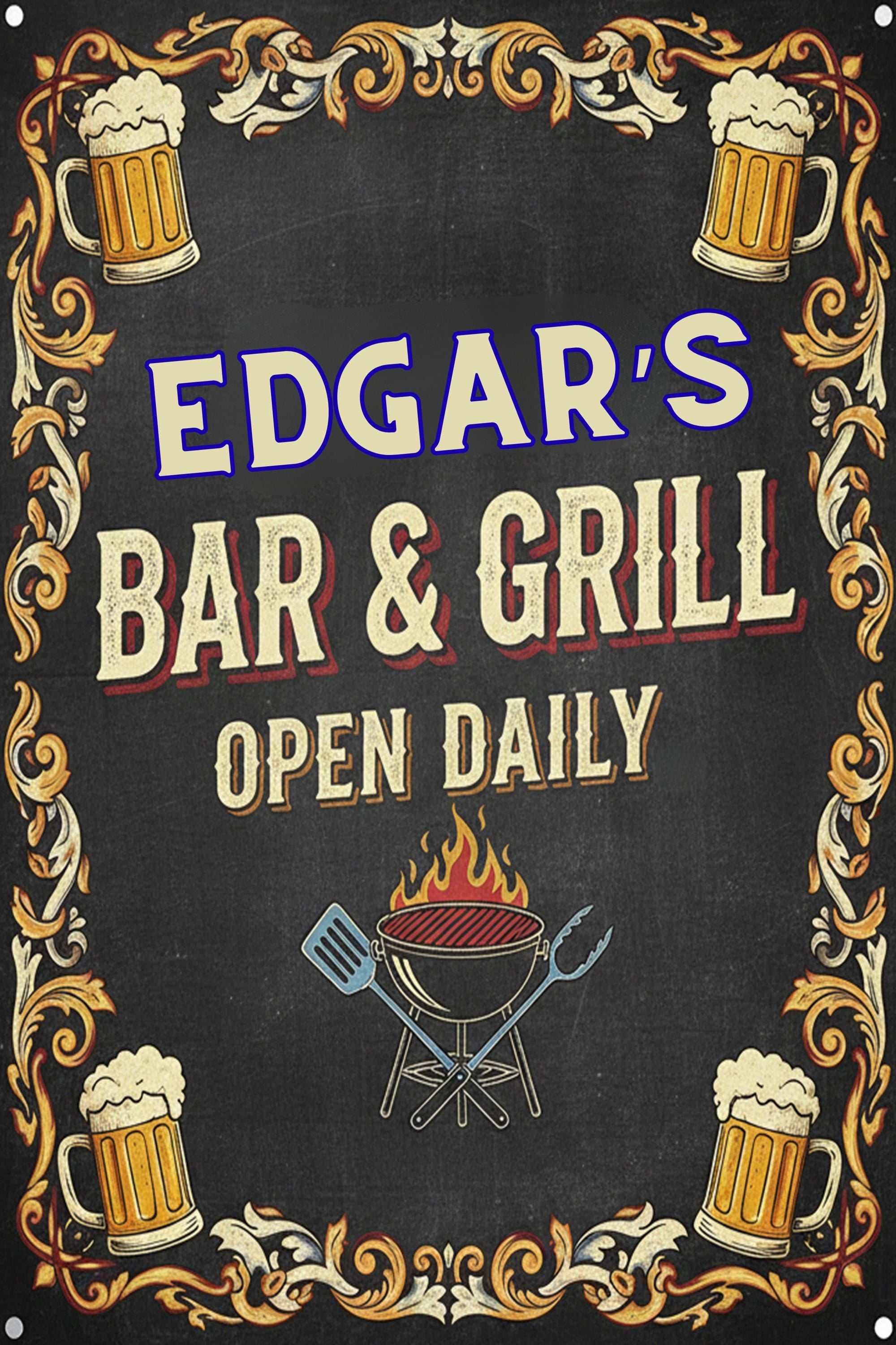 Custom Bar Metal Sign - Personalized Bar Sign | Man Cave Decor & Beer BBQ Gift