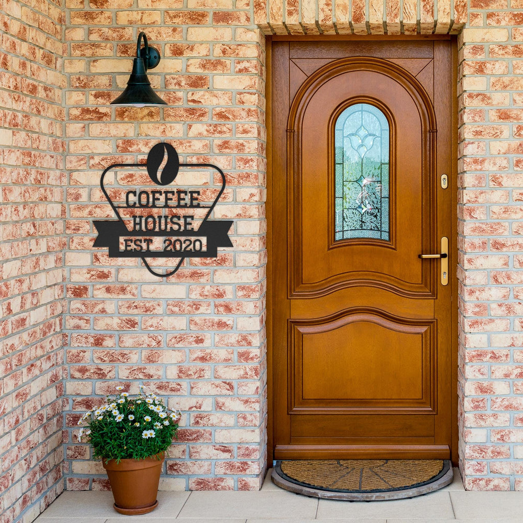 Custom Metal Coffee Shop Logo Sign: Personalized Business Decor