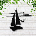 Sailboat Metal Wall Art – Nautical Metal Sign | Coastal Home Decor, Durable Steel Art