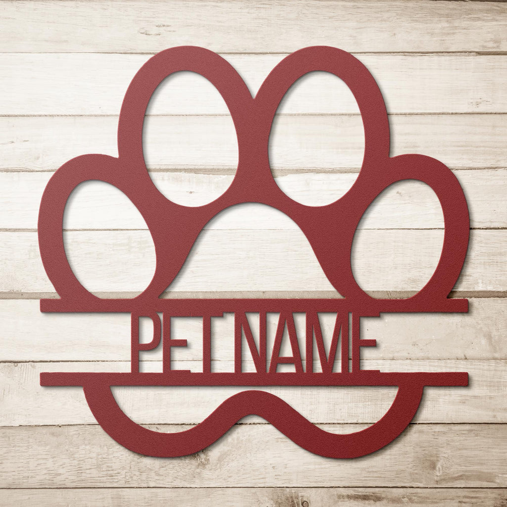 Custom Dog Paw Metal Name Sign, Personalized Cat Paw Wall Art, Pet Memorial Gift, Kennel Door Sign, Animal Lover Home Decor