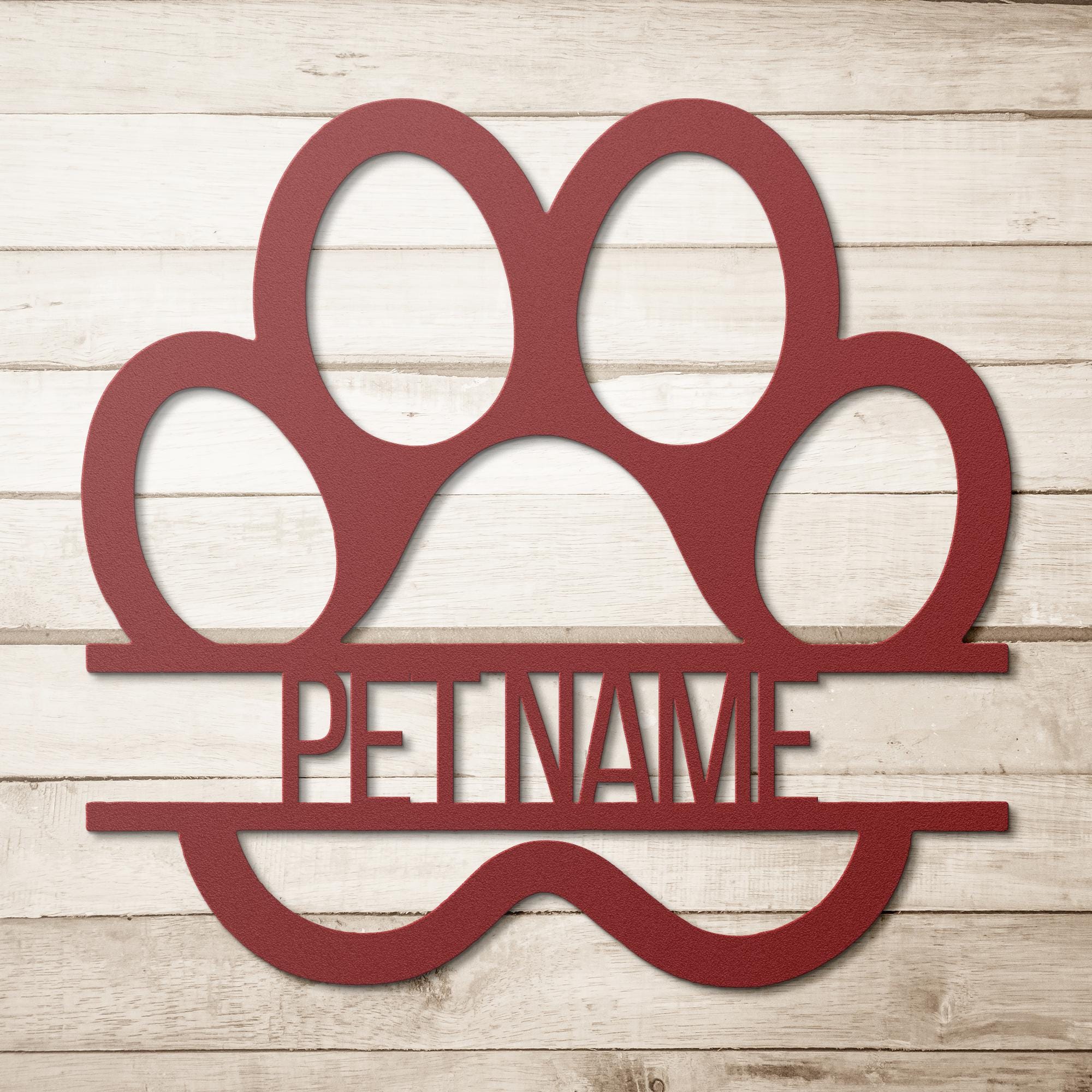 Custom Dog Paw Metal Name Sign, Personalized Cat Paw Wall Art, Pet Memorial Gift, Kennel Door Sign, Animal Lover Home Decor