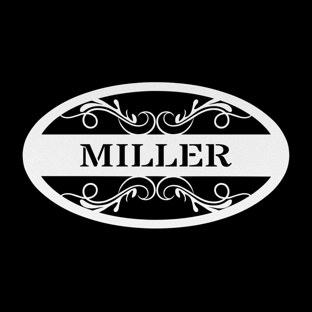 Custom Family Name Metal Sign: Oval Steel Wall Art